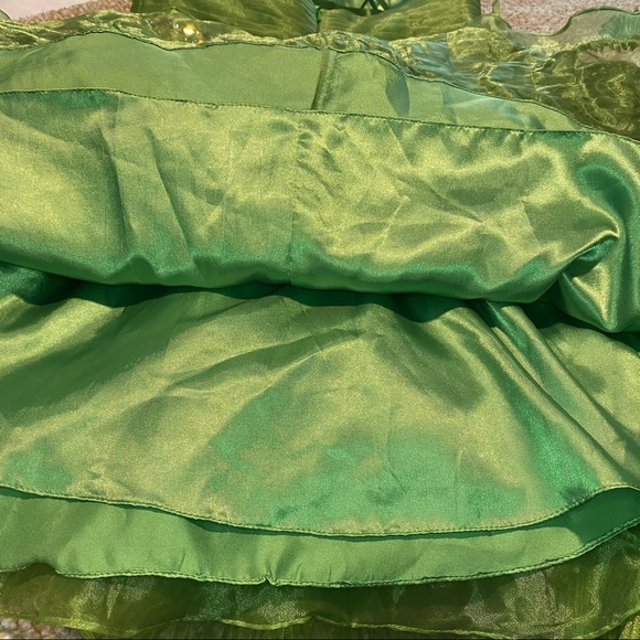 Cinderella Fit Flare Green Strapless Beaded Dress size S - Picture 7 of 8